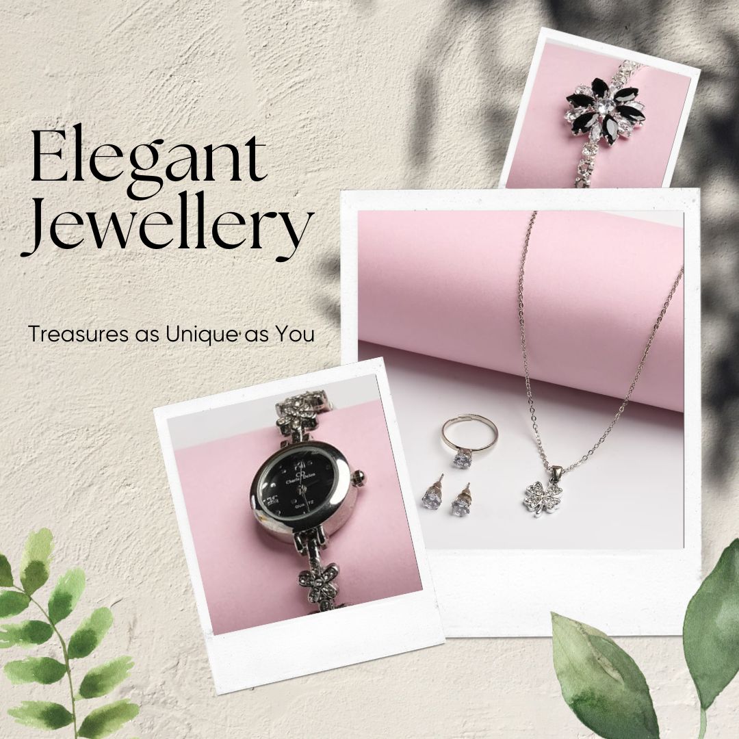 Sophisticated Sparkle - 6PCS Silver Jewelry Masterpiece